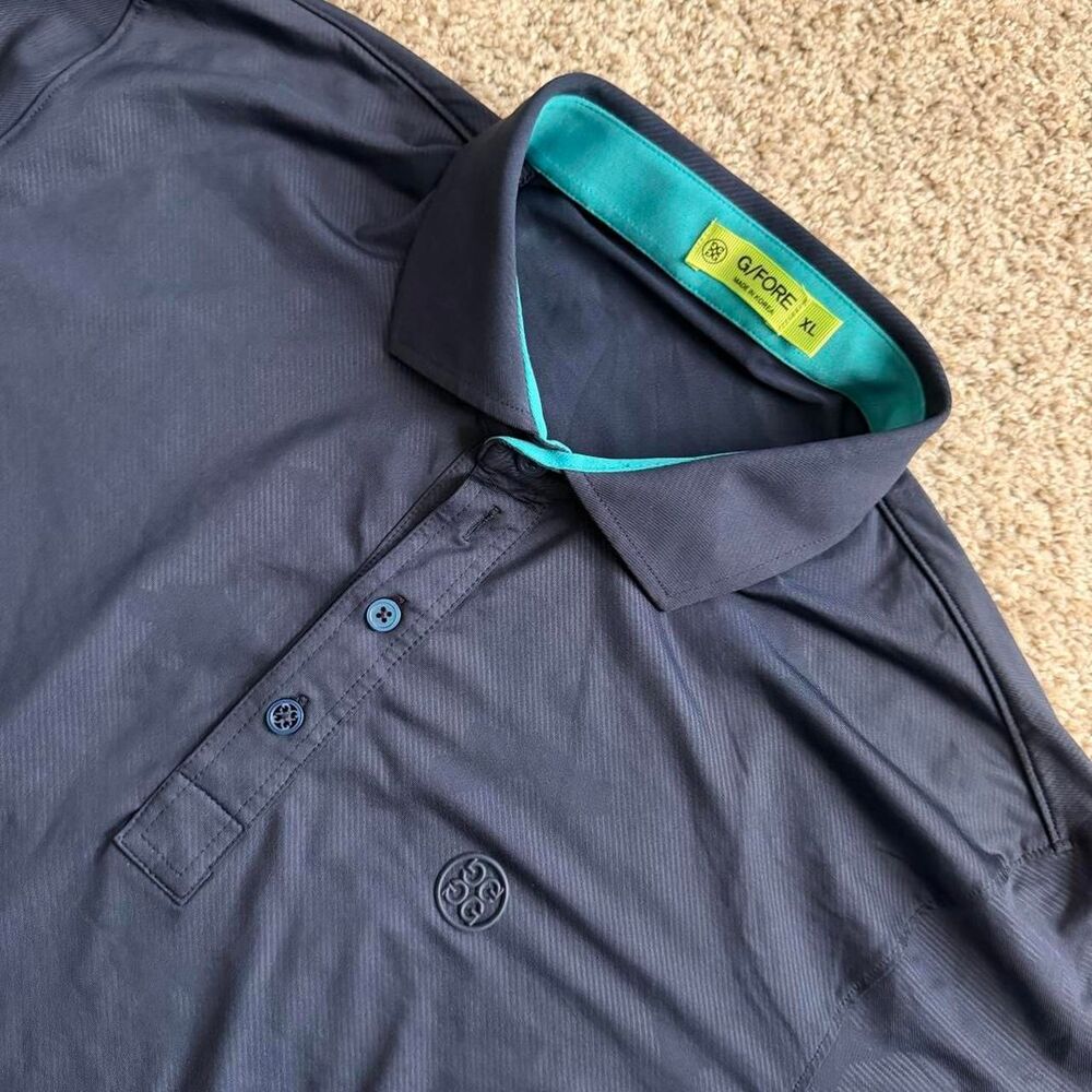 G/FORE Polo Shirt XL Navy Golf Performance Stretch Embroidered Logo